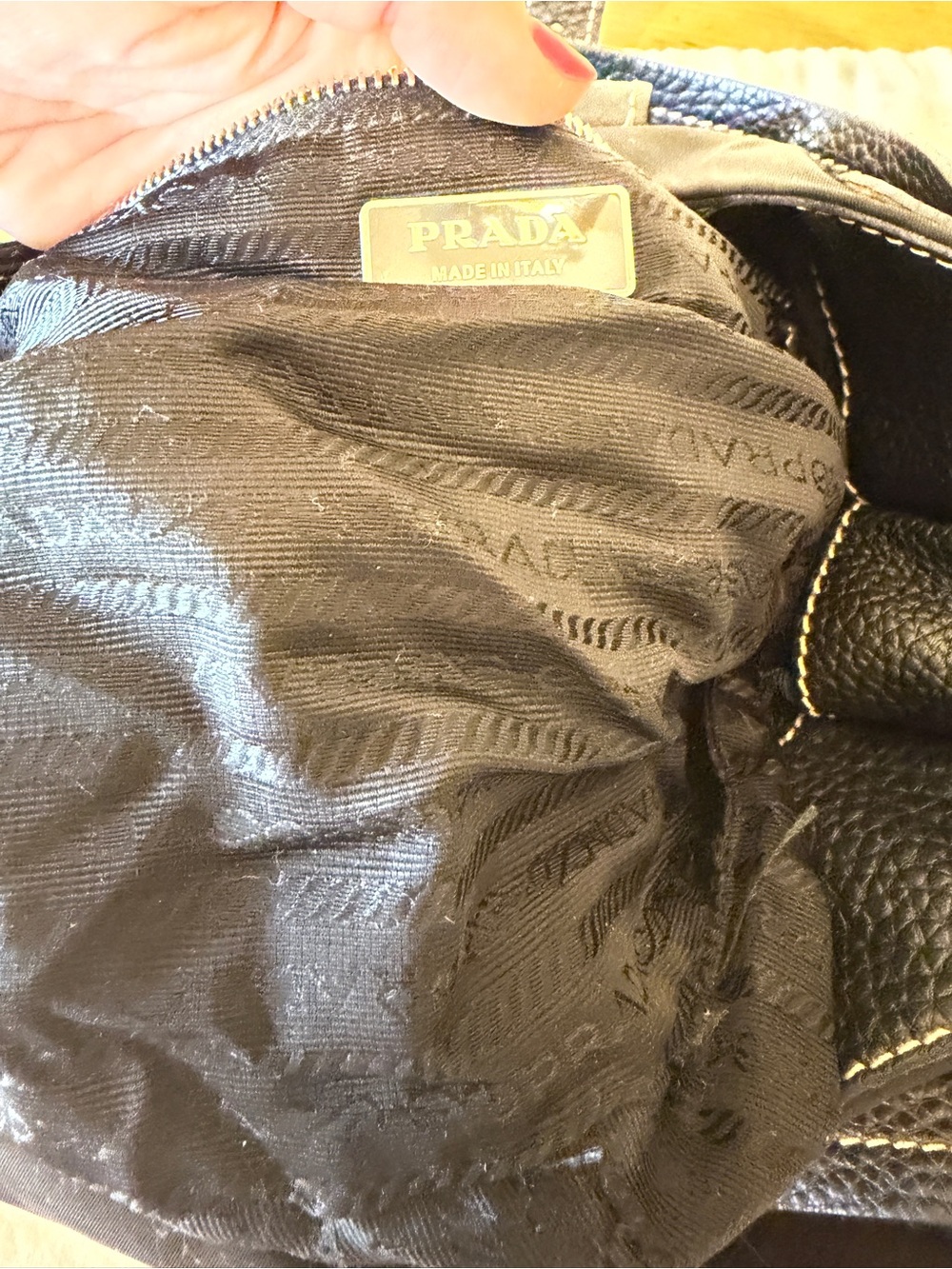 Prada Tessuto Nylon Hobo bag leather trim buckle - Picture 9 of 9